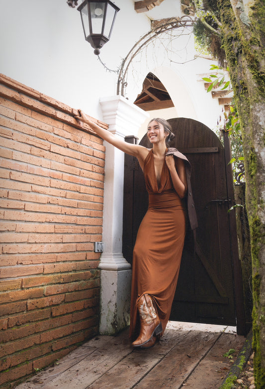 Vestido Cobre halter