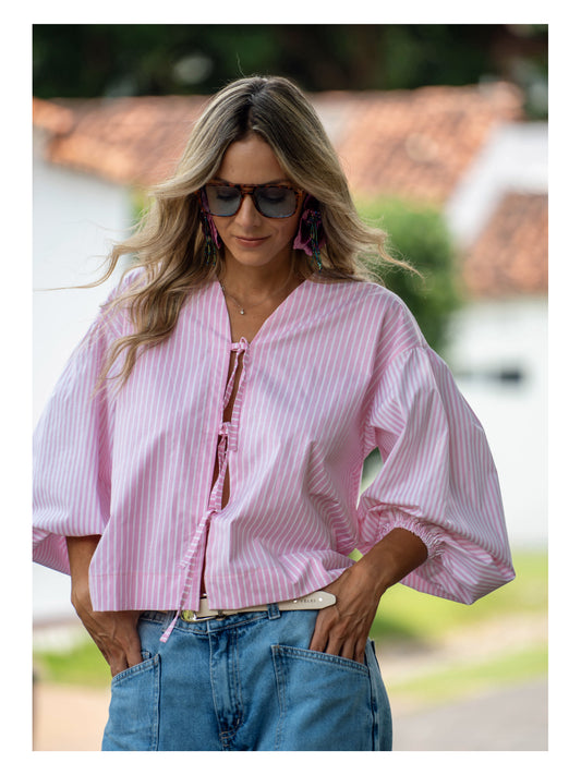 Camisa Rayas Rosada