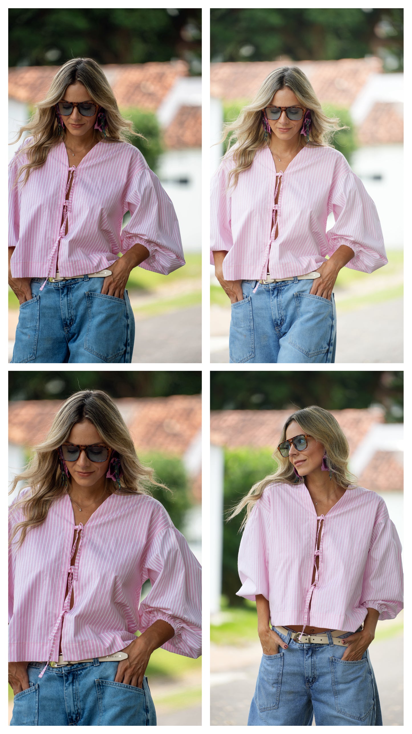 Camisa Rayas Rosada