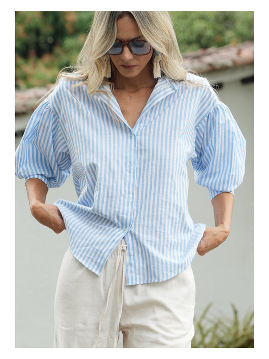 Camisa Rayas Azul