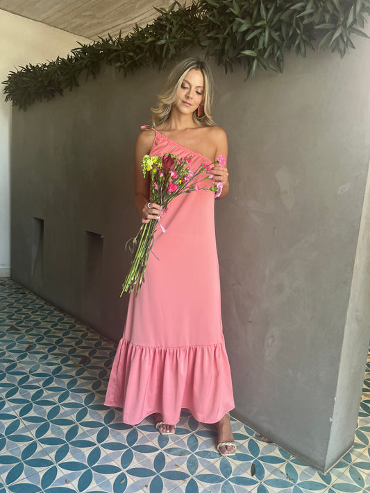 Vestido rosa pastel